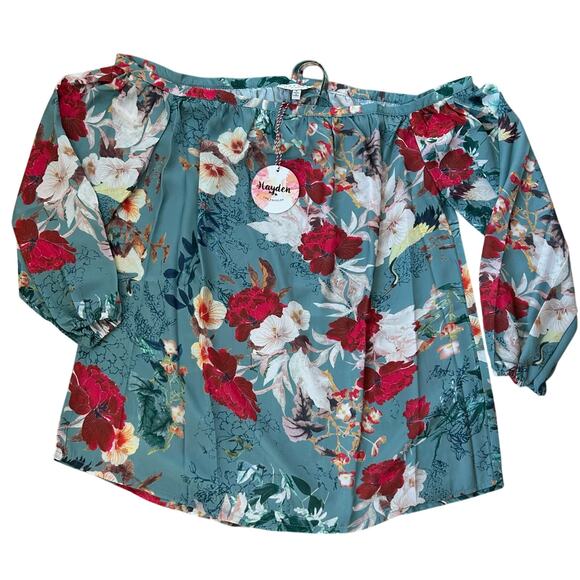Hayden Los Angeles Off the Shoulder‎ Flower Blouse Size M - Picture 1 of 8
